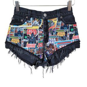 Levi's 550 Star Wars Cutoff Black Denim Jean Shorts